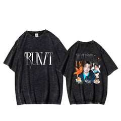 SKZ RUN IT Monogram Cotton Washed T-shirt