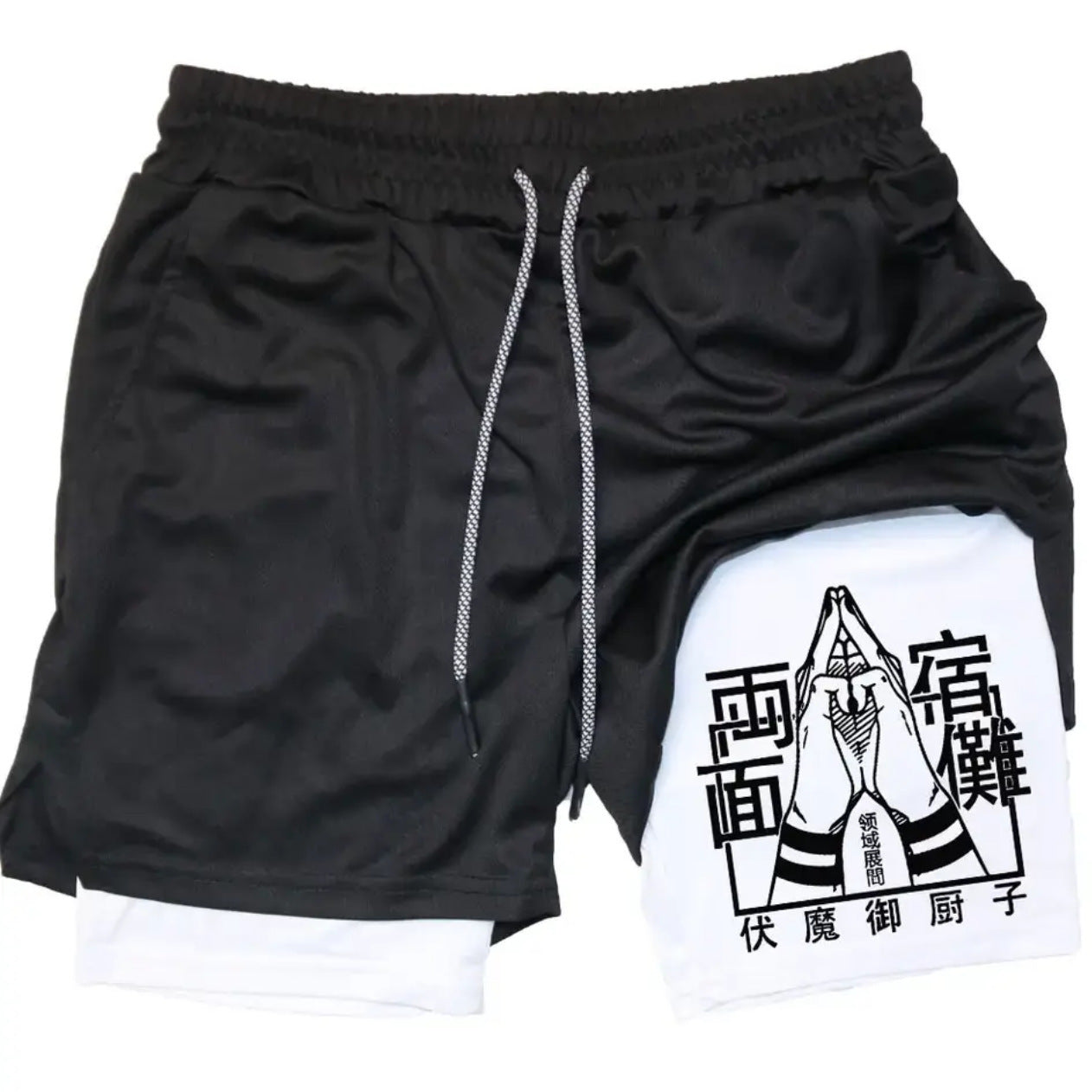 Men's Anime Print Summer Fitness Shorts