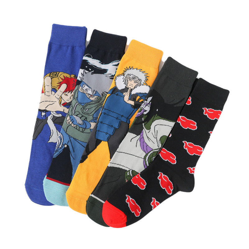 Trendy Men's Cotton Anime Socks