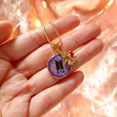 BANGTAN Purple Pendant Collarbone Necklace