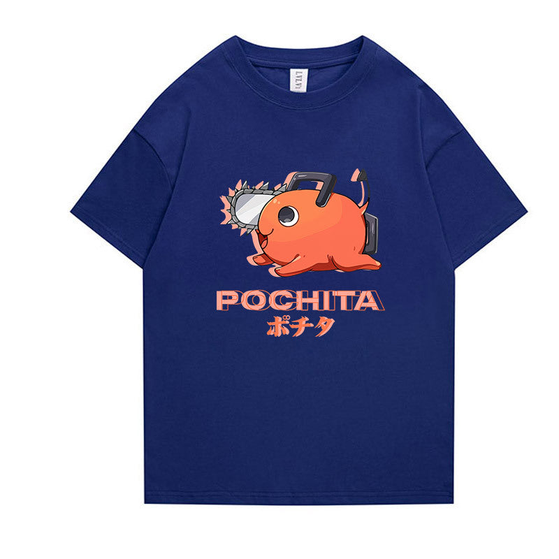 Unisex Pochita Anime Short Sleeve T-Shirt