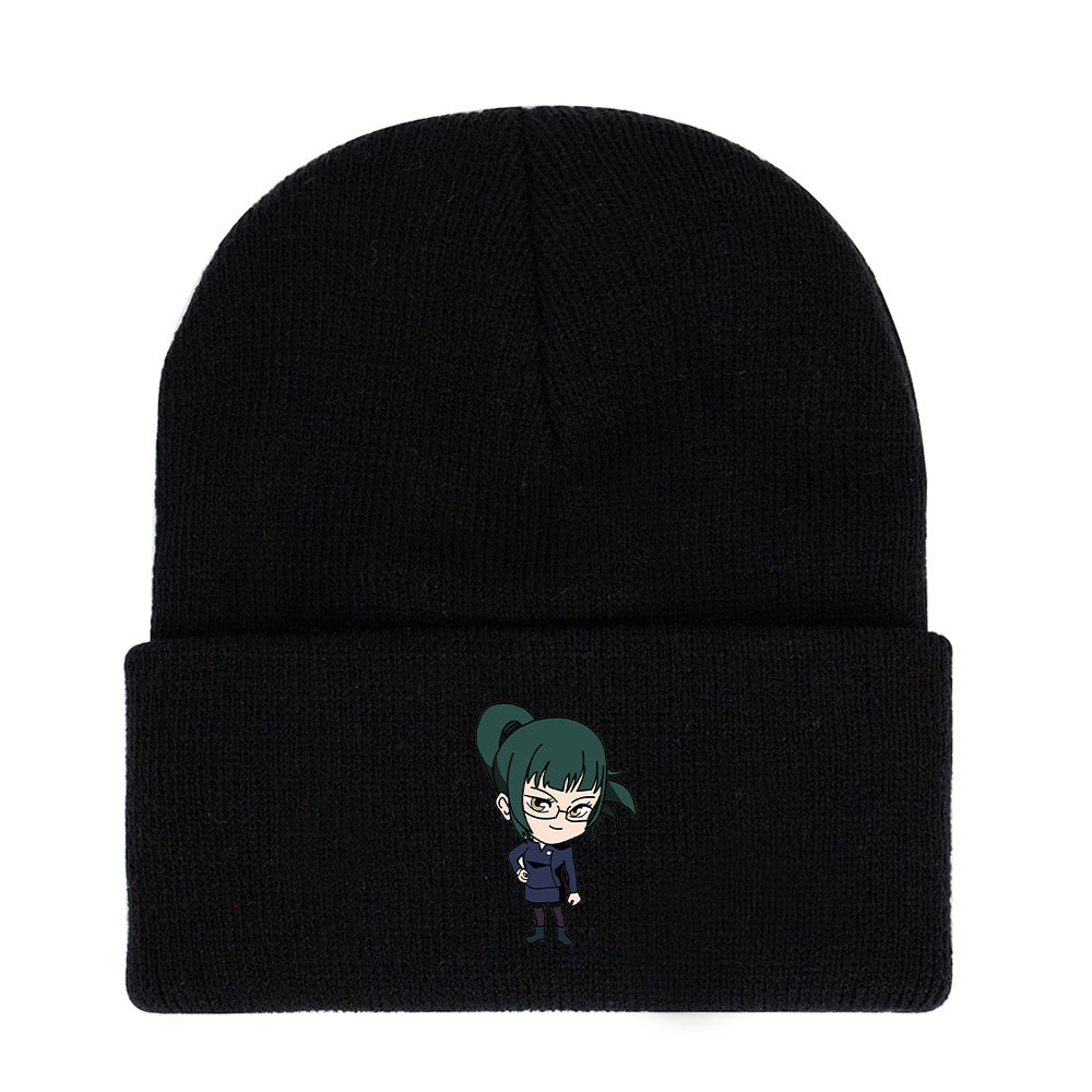 Cute Anime Print Warm Knitted Hat