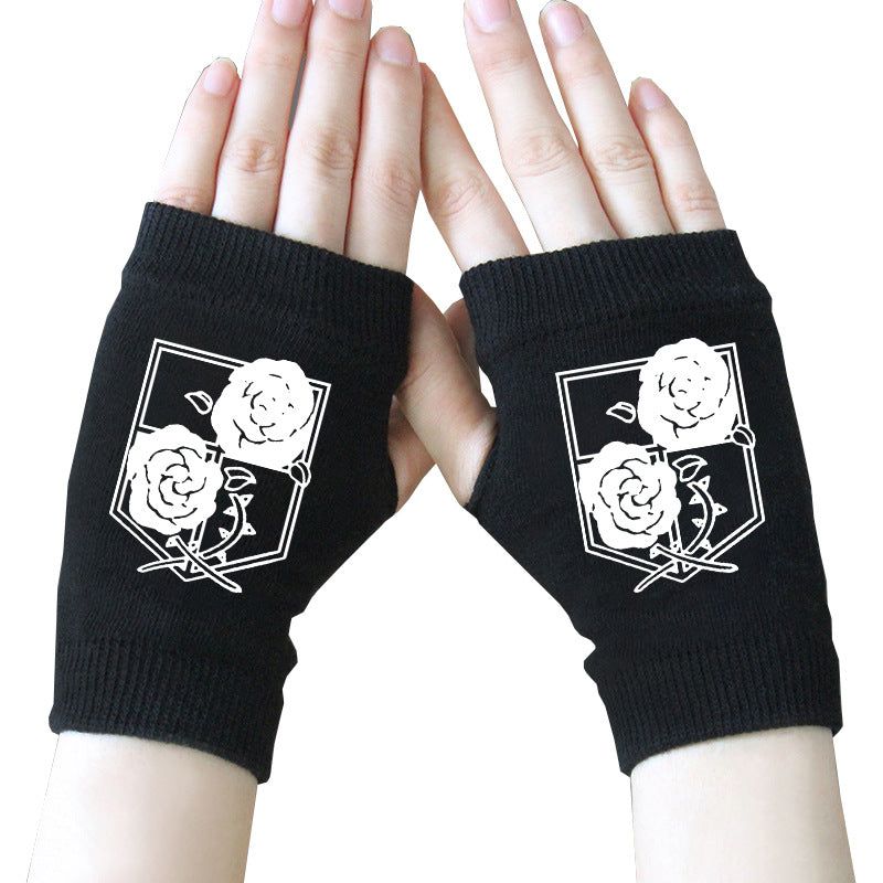 Trendy Anime Half Finger Gloves