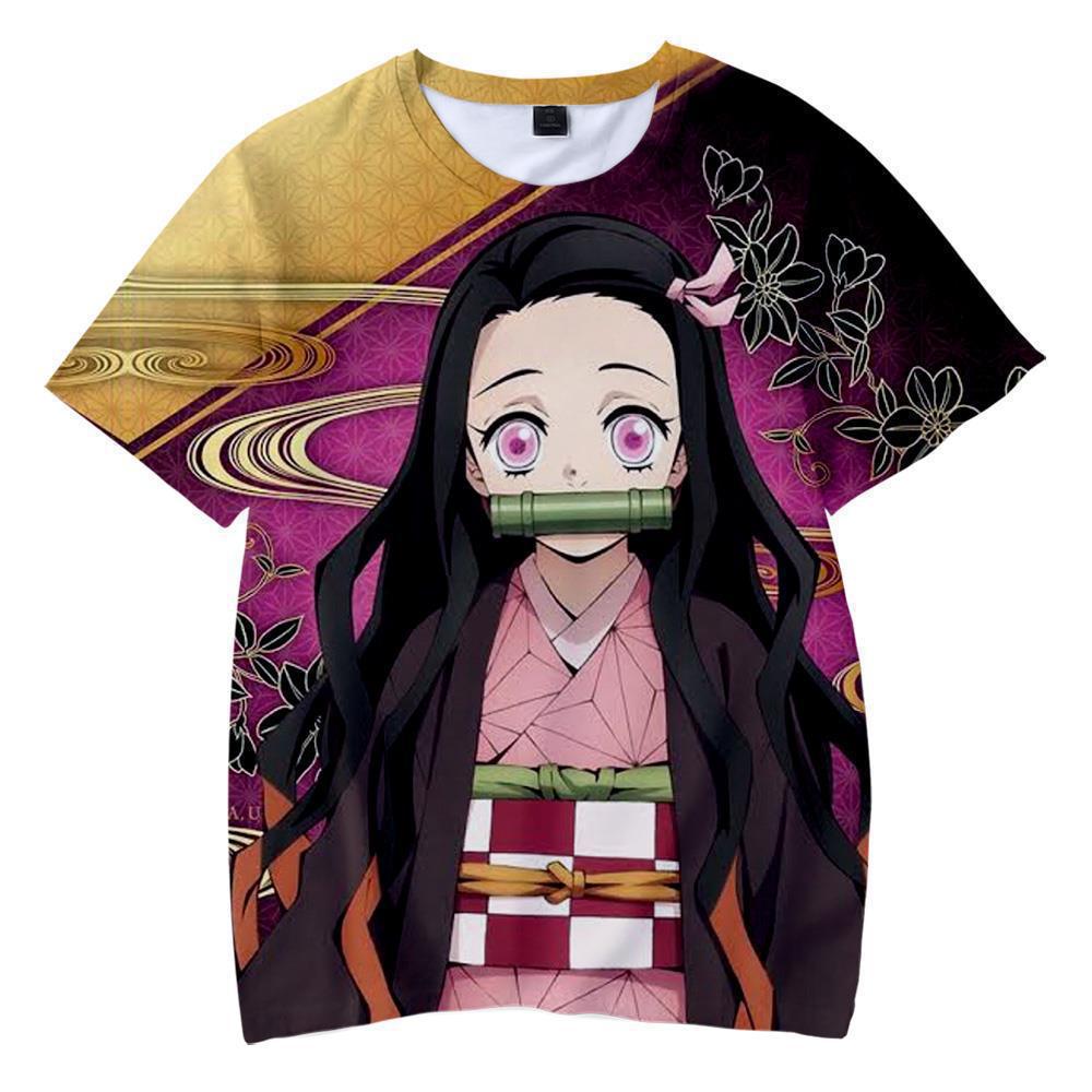 Unisex Anime Digital Print Short-sleeved T-shirt