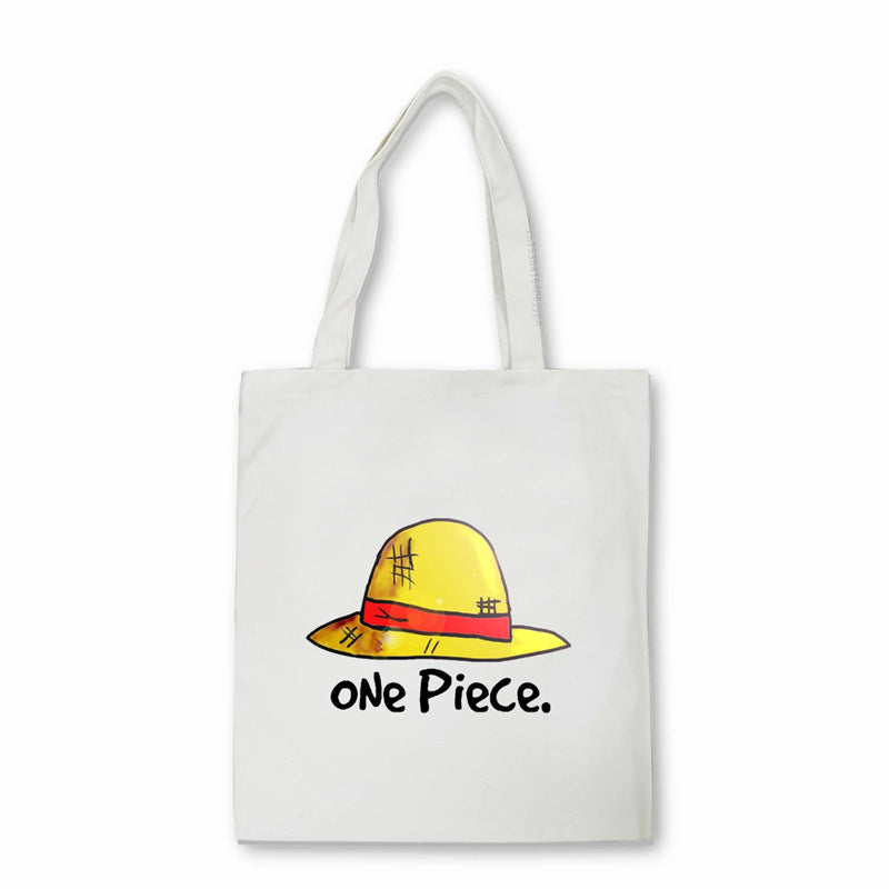 Trendy Luffy Printed Canvas Shoulder Tote Bag