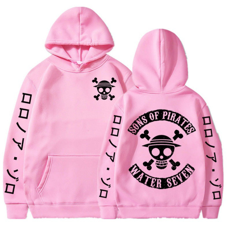 Unisex Sons of Pirates Print Loose Hoodie