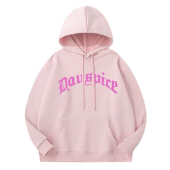 Han Inspired Letter Print Pullover Hoodie