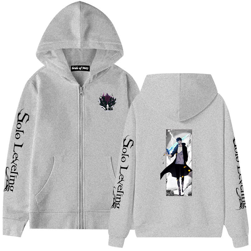 Unisex Anime Printed Loose Zipper Hoodie