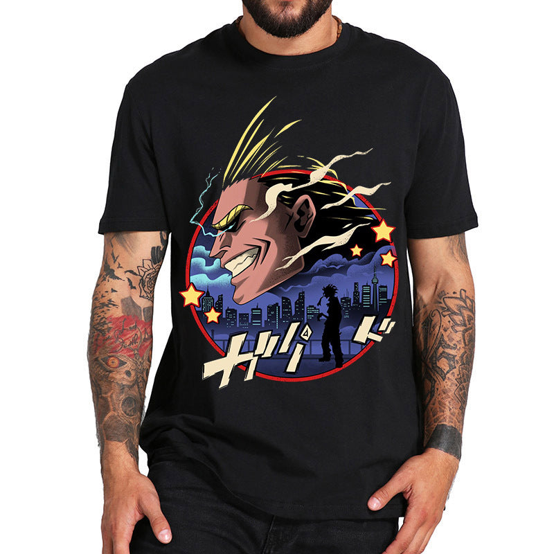 Trendy Anime Crew Neck Short Sleeve T-shirt