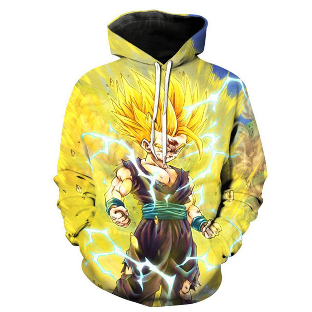 Unisex Anime Saiyan Digital Print Sports Hoodie