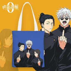 Trendy Anime Zipper Canvas Shoulder Bag