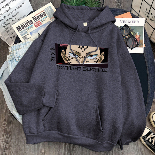 Trendy Anime Printed Casual Loose Hoodie