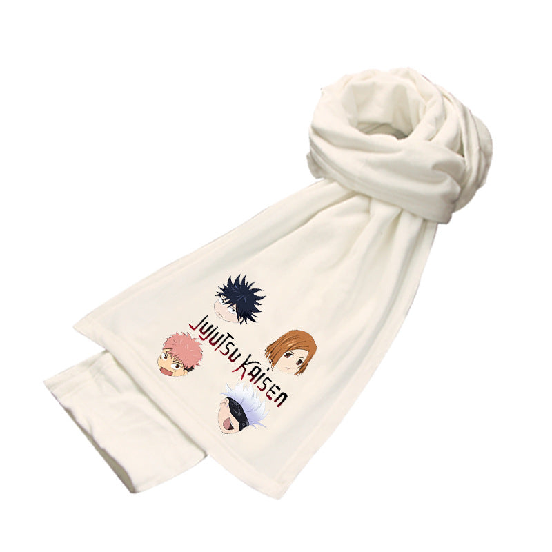 Anime Double-sided Mink Velvet Warm Scarf