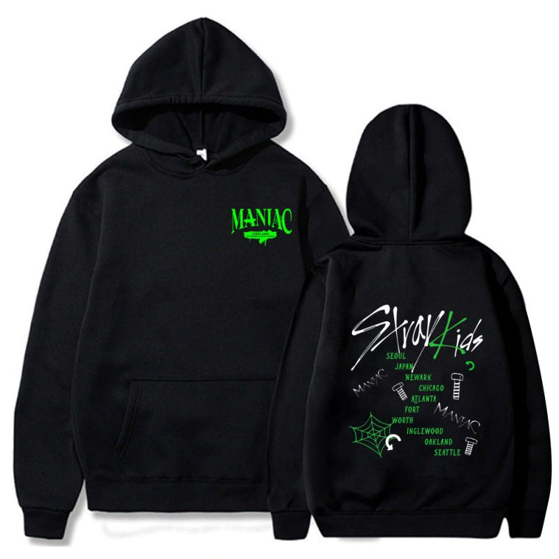 Unisex Kpop Fashion Maniac Print Hoodie