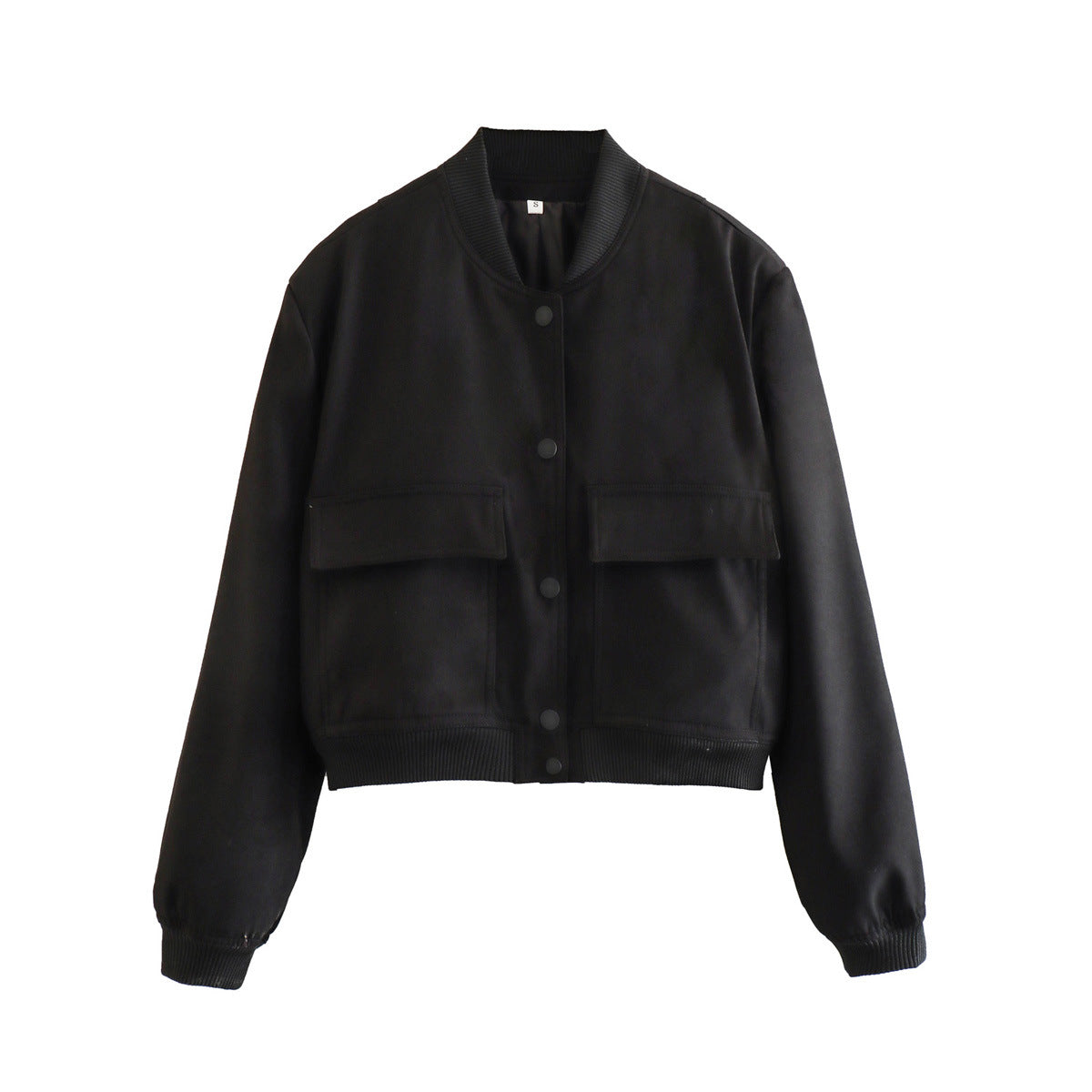 Y2K Style Stand-up Collar Double Pocket Jacket