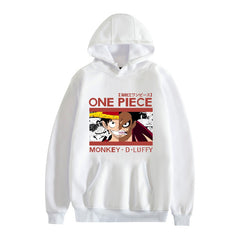 Unisex Luffy Anime Print Loose Hoodie