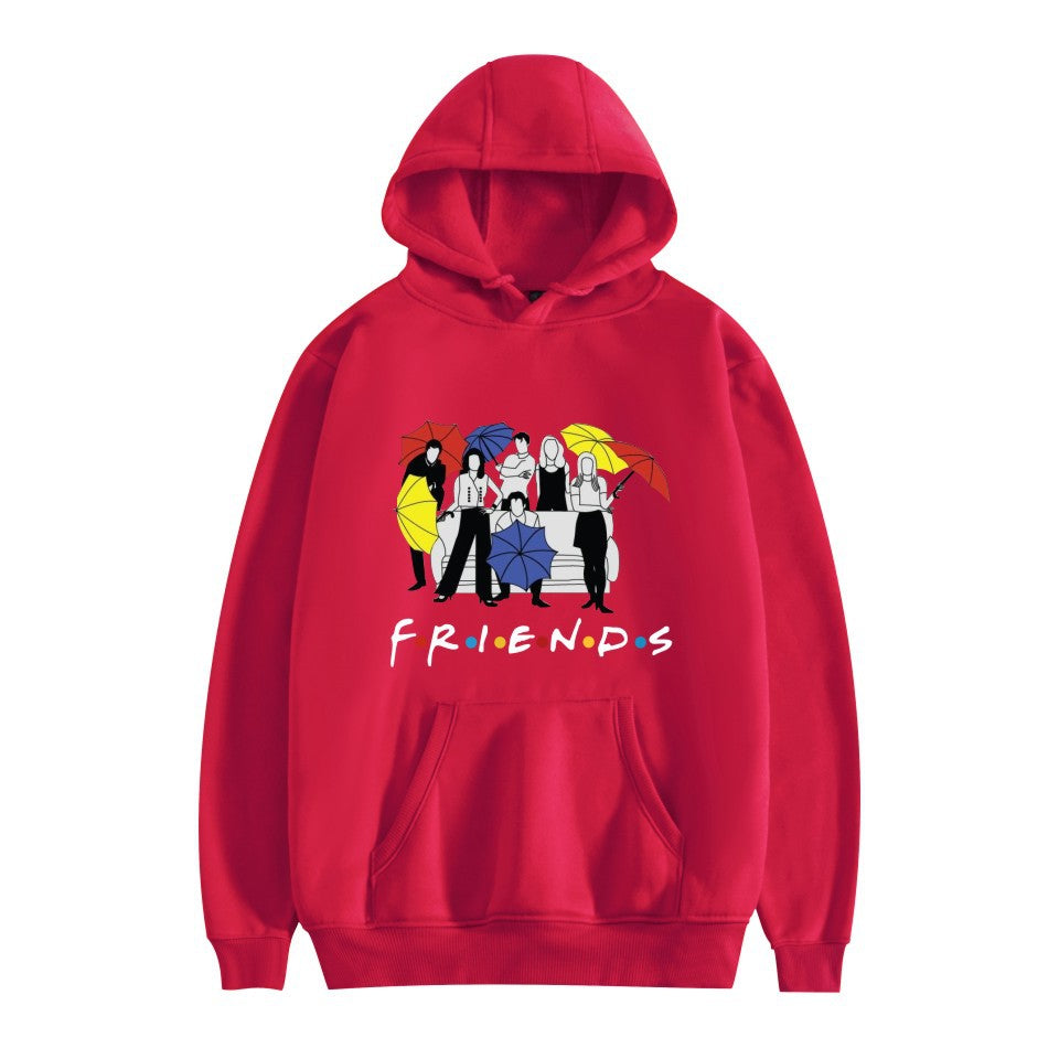 Trendy Friends Print Casual Pullover Hoodie