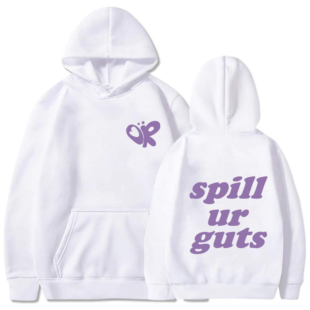 Casual Spill Ur Guts Olivia Printed Hoodie