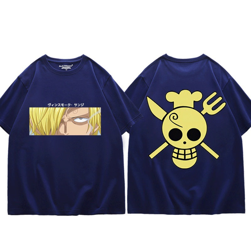 Unisex Anime Sanji Print Loose T-Shirt