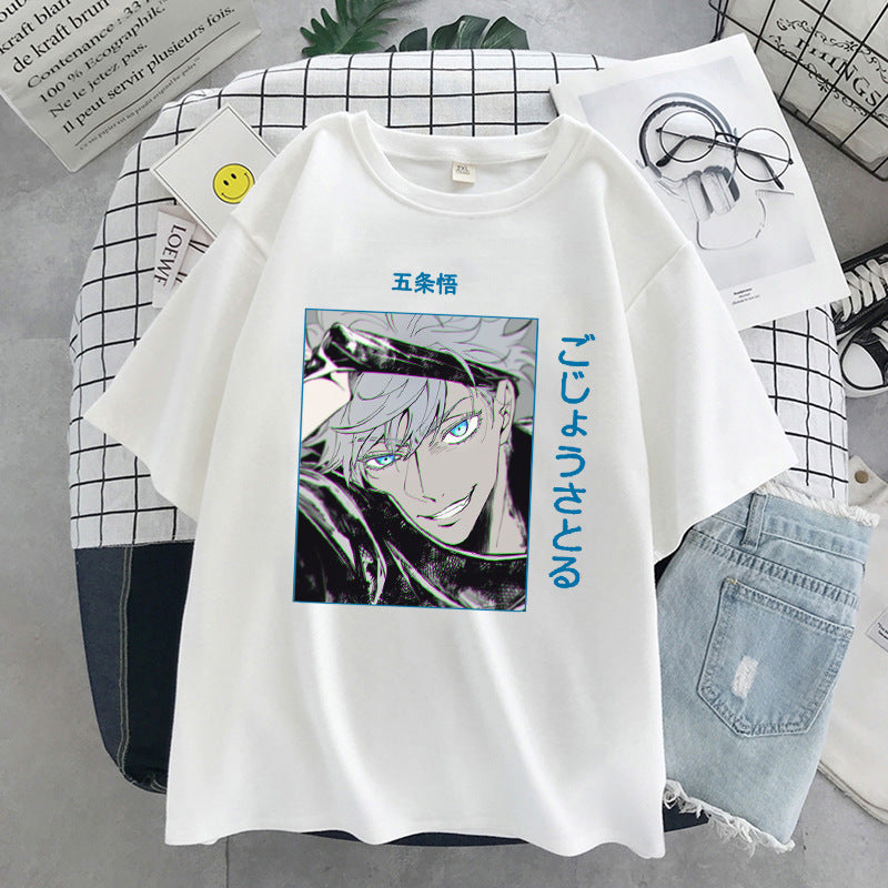 Casual Women's Anime Crew Neck Short Sleeve Tee