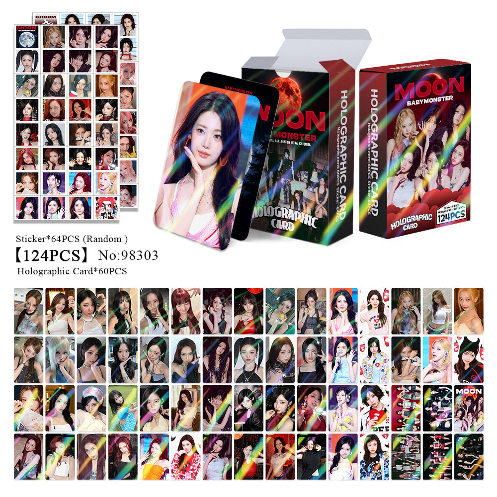 124PCS BM MOON Holographic Photocard Sticker