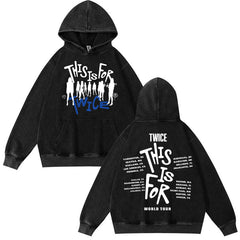 Vintage Twice THIS IS FOR WORLD TOUR Washed Hoodie