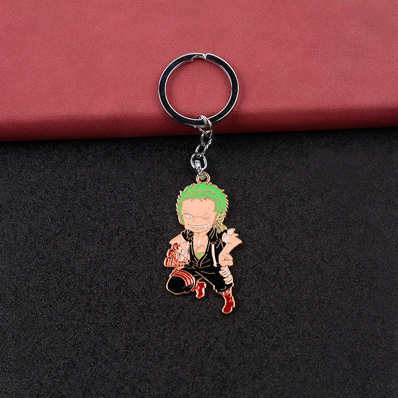 Trendy Anime Luffy Zoro Keychain Pendant