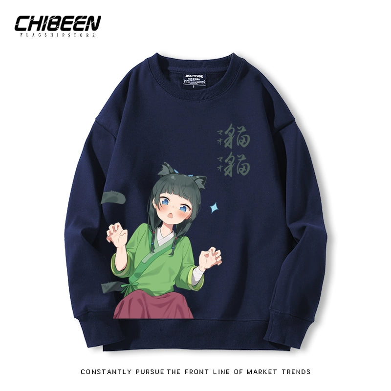 Casual Girls Anime Crew Neck Sweatshirt