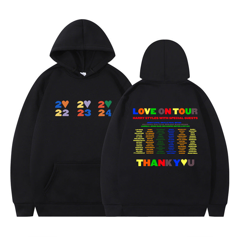 Casual Love on Tour Printed Pullover Loose Hoodie