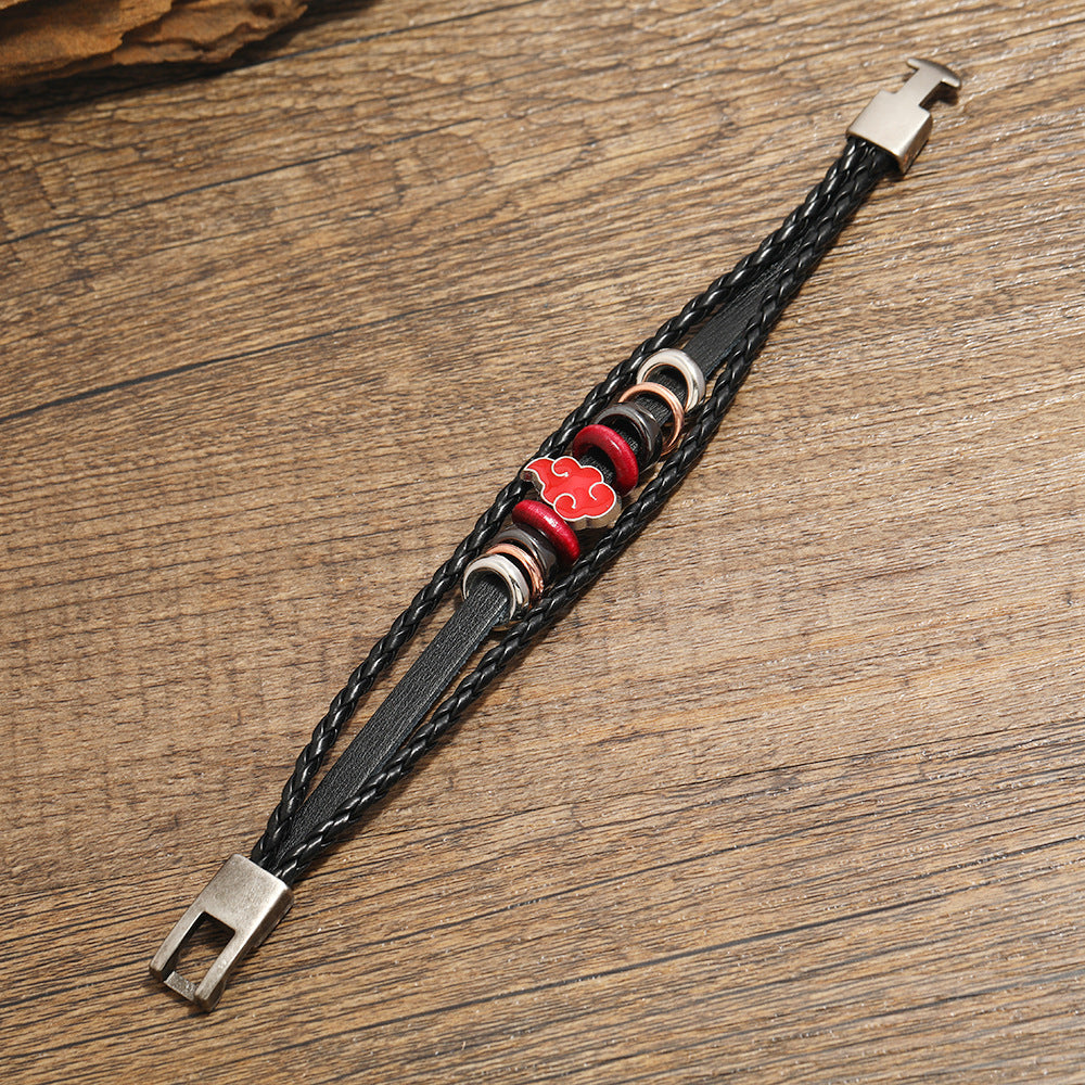 Cool Anime Red Cloud Woven Bracelet