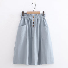 Women's High Waist Solid Color Skirt