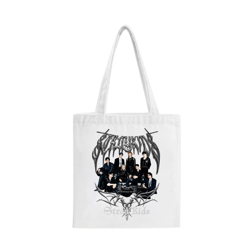 Trendy Kpop Logo Zipper Tote Bag