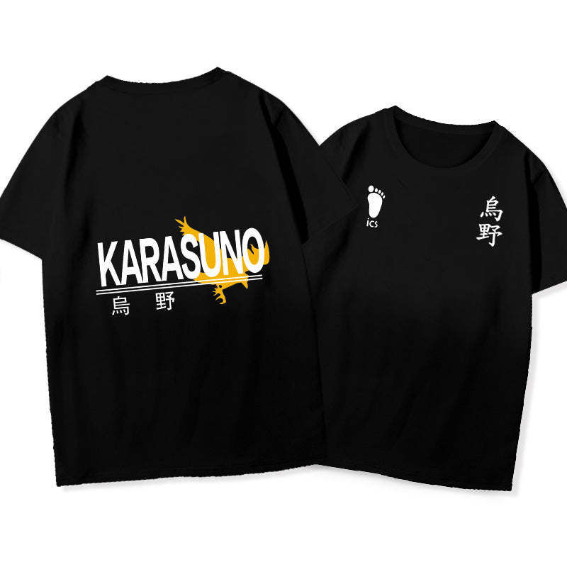 Unisex Karasuno Volleyball Leisure Short Sleeved Cotton T-shirt