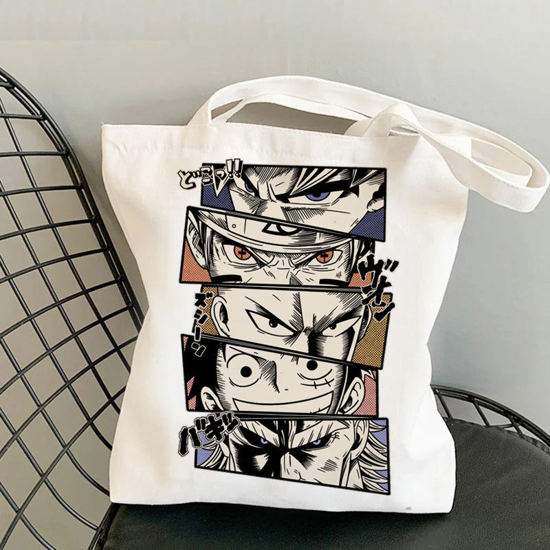 Wanted Luffy Printed Canvas Shoulder Bag