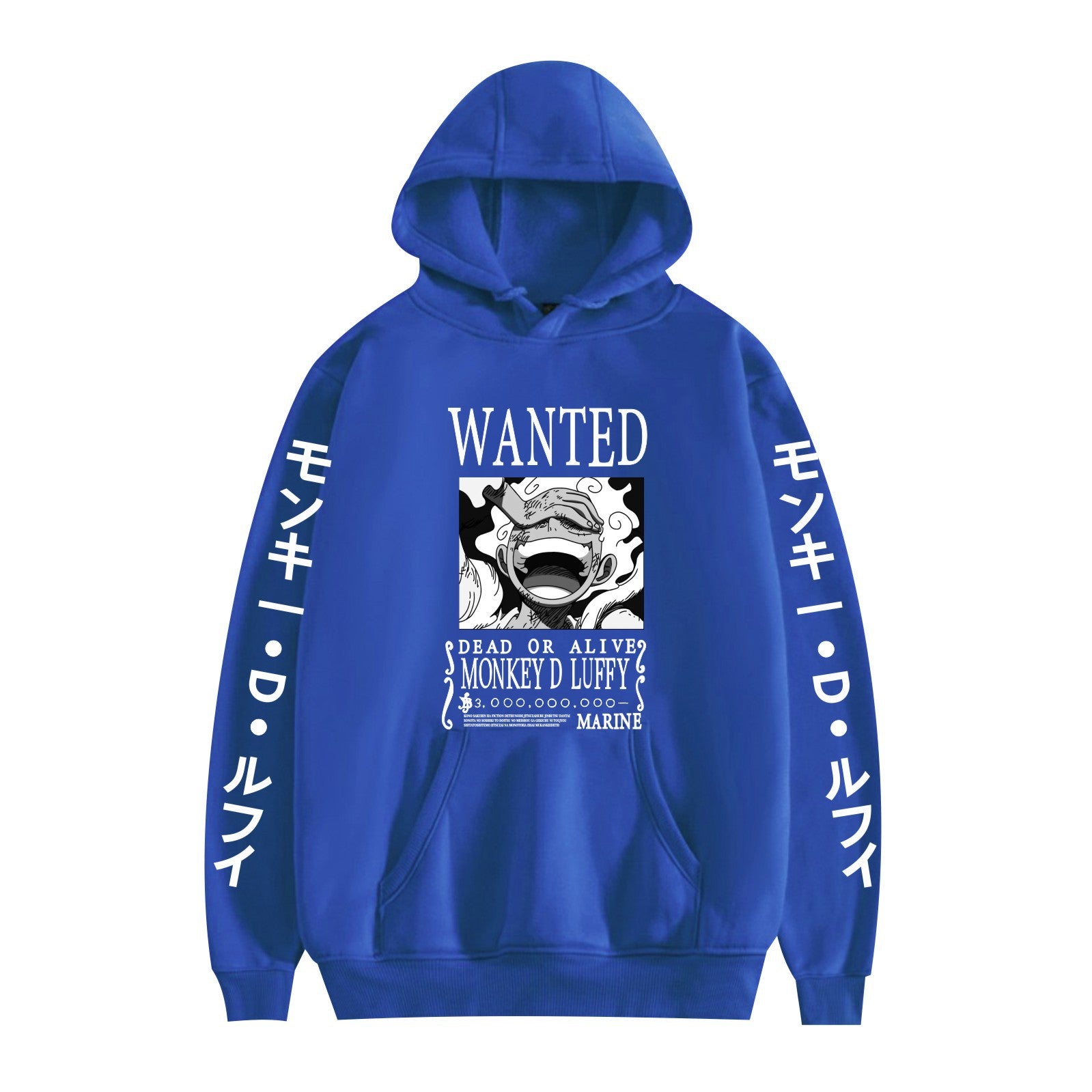 Unisex Luffy Wanted Printed Casual Hoodie