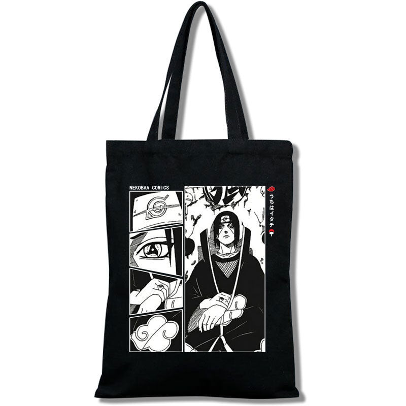 Trendy Uzumaki Print Canvas Shoulder Bag