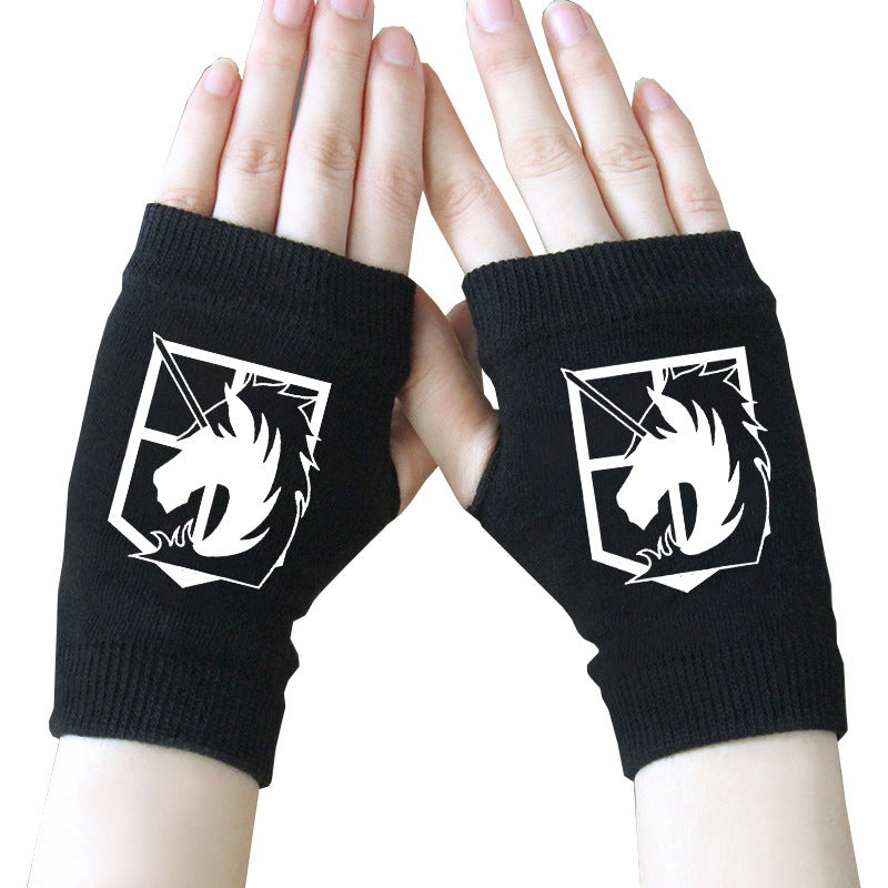 Trendy Anime Half Finger Gloves