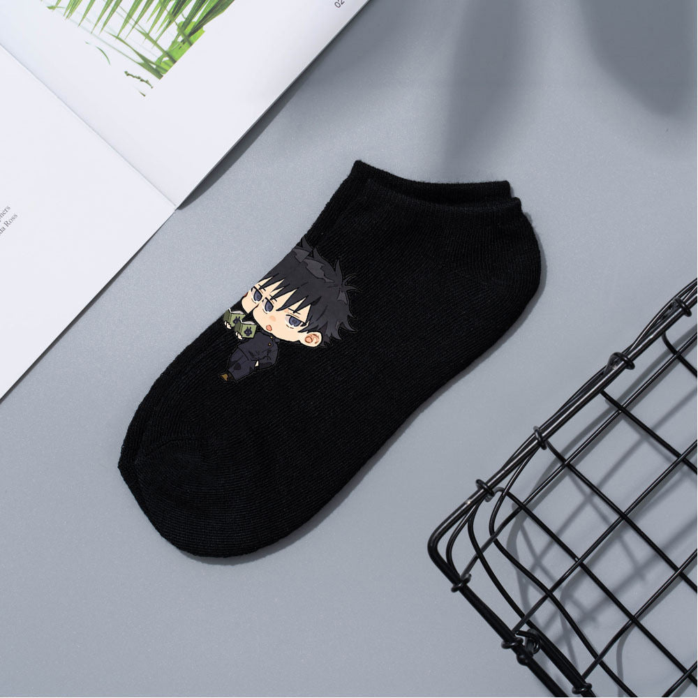 Casual Anime Cotton Breathable Boat Socks