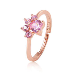 Cute Cat Paw Adjustable Ring