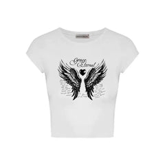 WONHEE Same Wing-printed Crop T-shirt