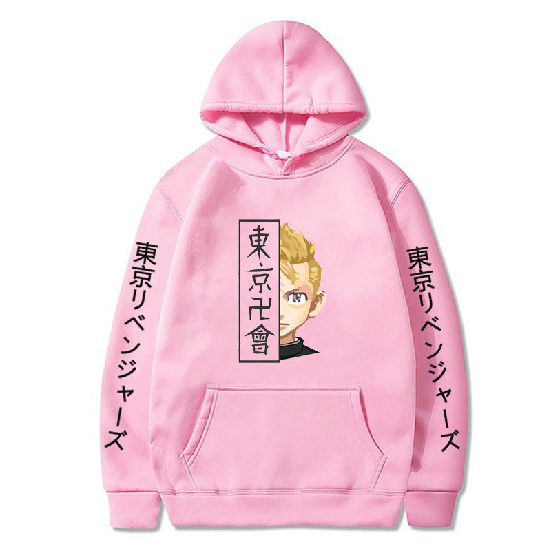 Unisex Cartoon Anime Pattern Pullover Loose Hoodie