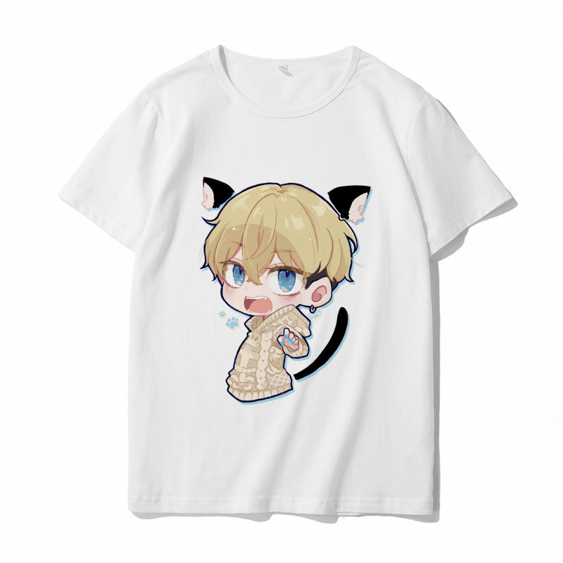 Trendy Tokyo Anime Print Loose Short-sleeved T-shirt