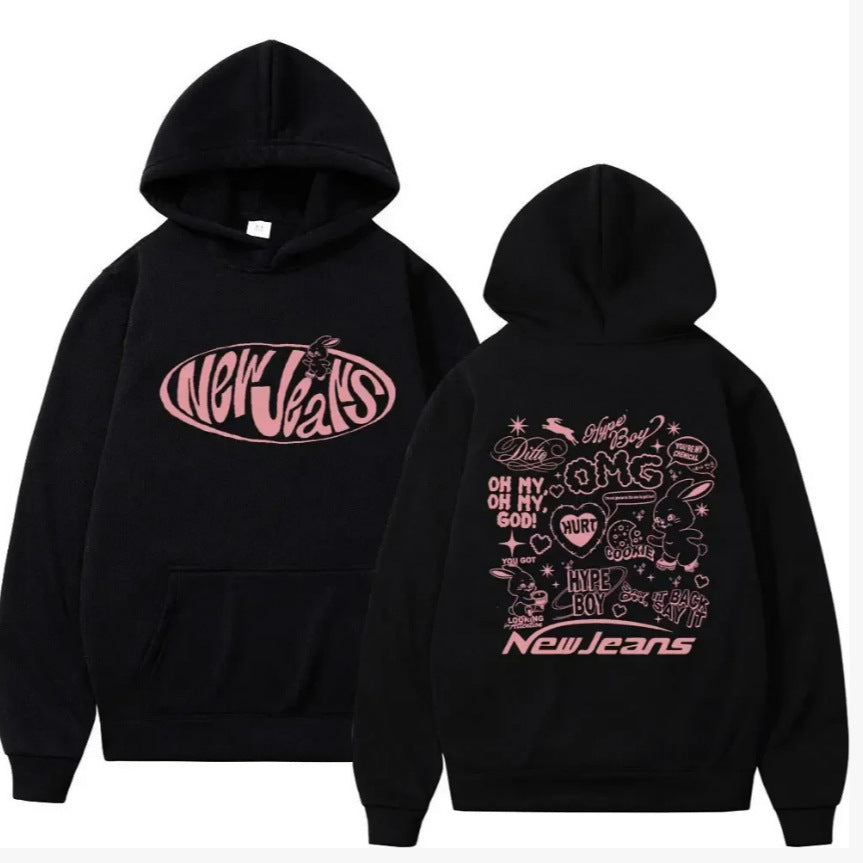 NJZ Printed Long-sleeved Casual Hoodie