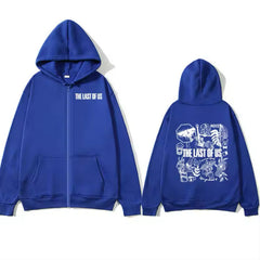 Game Letter Printed Loose Zipper Hoodie