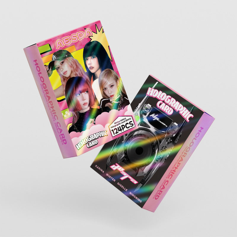 124pcs KPOP Holographic Cards