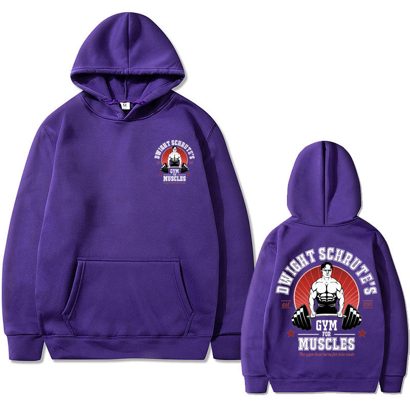 Dwight Schrute Gym for Muscles Print Hoodie