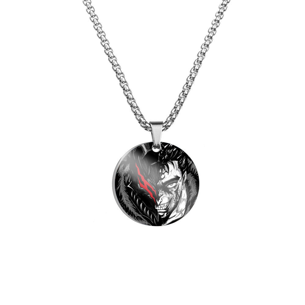 Cool Anime Stainless Steel Round Necklace