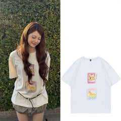 Eunchae Same Printed Cotton Short-sleeved T-shirt
