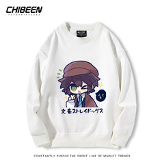 Casual Anime Printed Crew Neck Sweatshirt