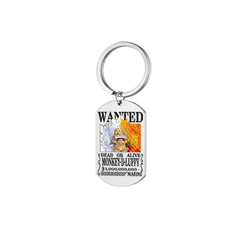 Luffy Wanted Dog Tag Keychain